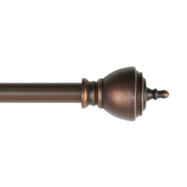 Kenney Butler 28 - 48 in. Adjustable 1/2 in. Petite Cafe Decorative Window Single Curtain Rod in Aged Copper