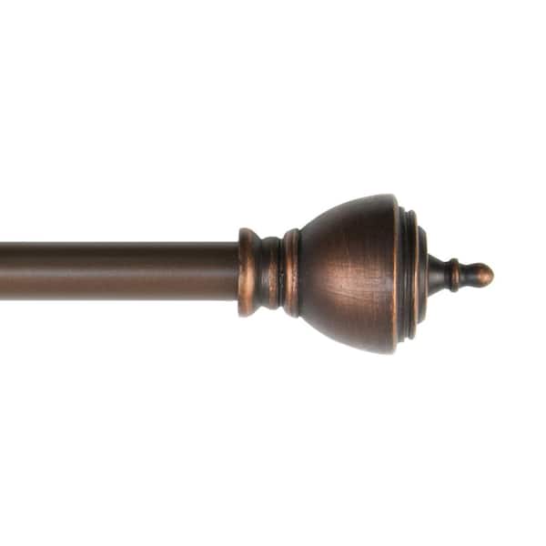Kenney Butler 48 - 86 in. Adjustable 1/2 in. Petite Cafe Decorative Window Single Curtain Rod in Aged Copper
