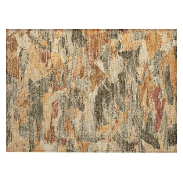 Chantille Machine Washable Indoor/Outdoor Abstract ACN1345 Copper 1 ft. 8 in. x 2 ft. 6 in. Area Rug