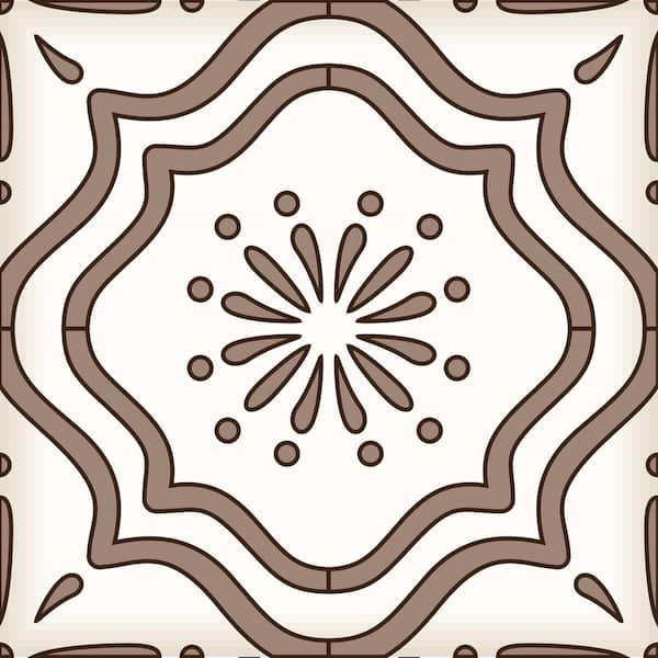 MI ALMA White and Brown B517 4 in. x 4 in. Vinyl Peel and Stick Tile (24 Tiles, 2.67 sq.ft./pack)