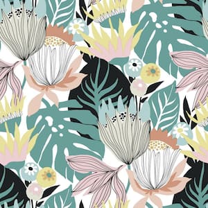 Retro Tropical Leaves Peel and Stick Wallpaper (Covers 28.18 sq. ft.)