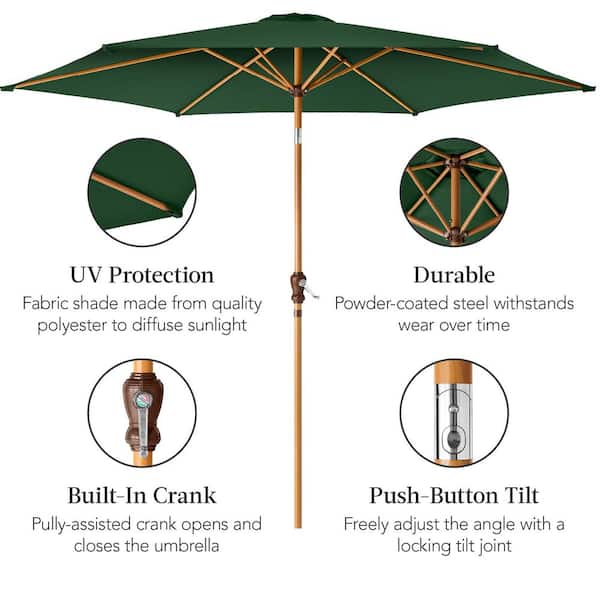best time to buy patio umbrella Choice Products 10ft Outdoor Umbrella, Outdoor Table Umbrella, Yard Umbrella, Market with 6 Sturdy Ribs, Push Button, Tilt and Crank A beach and camping patio umbrella with a 7ft diameter Reviews for Best Choice Products
