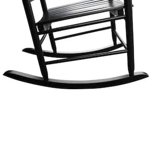 Black Wooden Outdoor Porch Rocker Chair