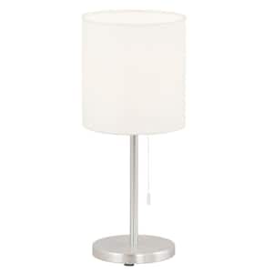 Sendo 6.25 in. W x 11.8 in. H 1-Light Aluminum Table Lamp with Cream Fabric Drum Shade