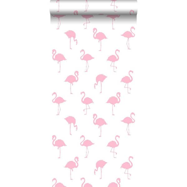 ESTA Home Lovett Pink Flamingo Paper Strippable Wallpaper (Covers