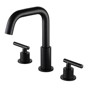 8 in. Widespread Double Handle Bathroom Faucet in Matte Black