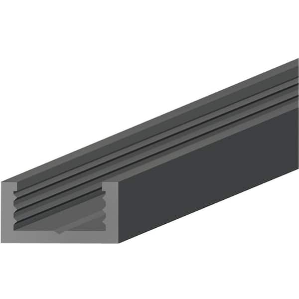 Shaw Black 0.25 in. Thick x 0.56 in. Wide x 96 in. Length Plastic Molding Track Molding