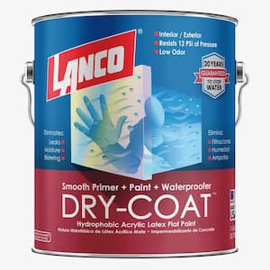 1 Gal. Dry-Coat White Pastel Flat Acrylic-Latex Interior and Exterior Smooth Masonry Waterproofing Paint