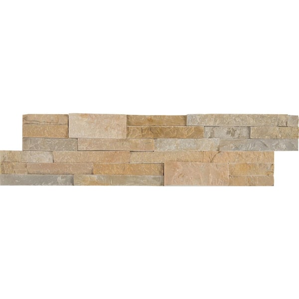 MSI Golden Honey Ledger Panel 6 in. x 24 in. Natural Slate Wall Tile (1 sq. ft.)