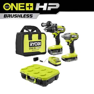 ONE+ HP 18V Brushless Cordless Hammer Drill & Impact Driver Kit w/Batteries, Charger, and Bag w/LINK Standard Tool Box