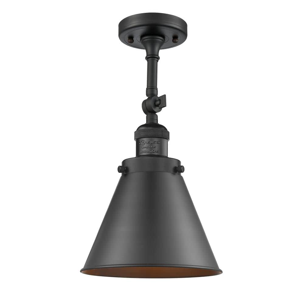 Matte Black Adjustable Metal Sconce with Brass Accents