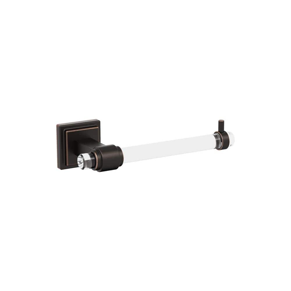 Clear and Oil-Rubbed Bronze Single Post Toilet Paper Holder