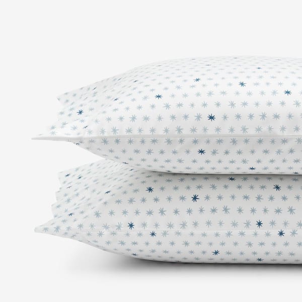 Company Kids by The Company Store Company Kids Ditsy Stars Blue Organic Cotton Percale Standard Pillowcases (Set of 2)