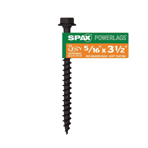 SPAX 5/16 in. x 3-1/2 in. Exterior Hex Head Structural Wood Lag Screws Powerlags Hex (1 Each)