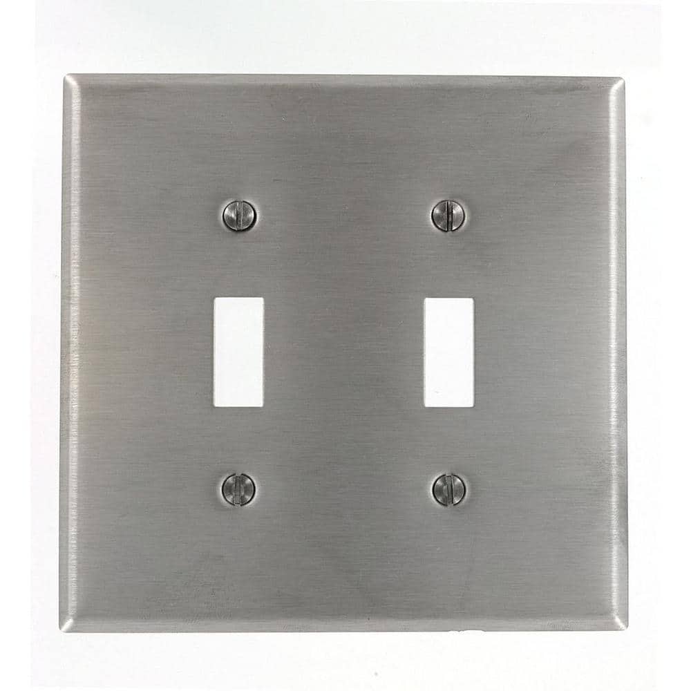 Stainless Steel 2-Gang Toggle Switch Wallplate