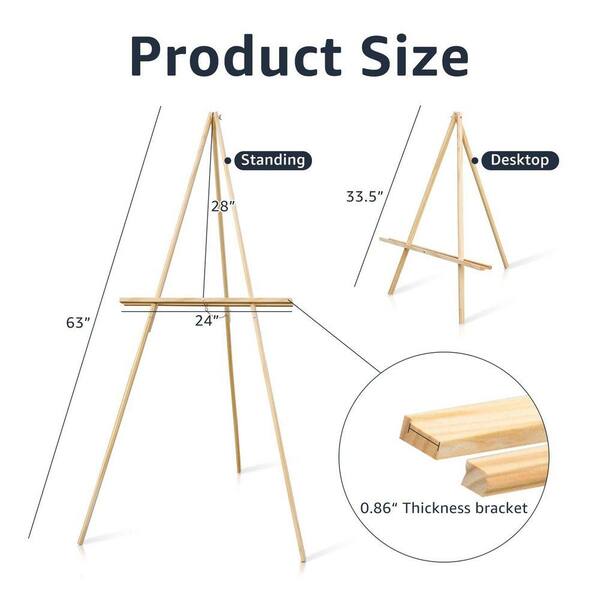 1-Pack Wooden Easel Stand Floor Display Tripod A-Frame for Sign