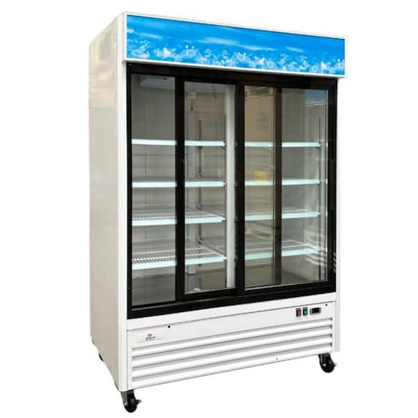 Cooler Depot SG series 53 in. W 45 cu. ft. Two Sliding Glass Door Reach In Merchandiser Commercial Refrigerator in White