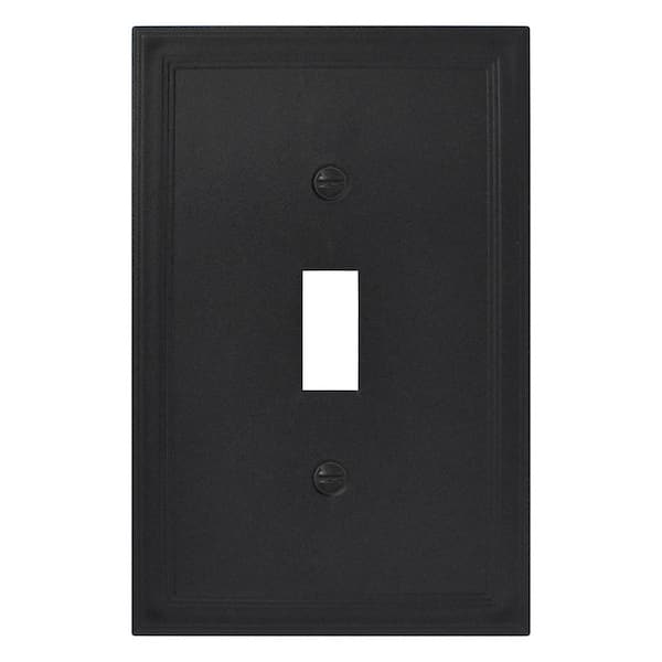 Black Satin 1-Gang Toggle Cornice Wall Plate