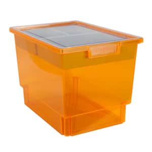 Bin/ Tote/ Tray Divider Kit - Triple Depth 12" Bin in Neon Orange - 3 pack