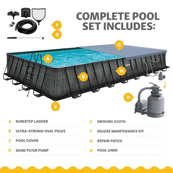 Oasis 32 ft. x 16 ft. Rectangular 52 in. Deep Above Ground Pool Set