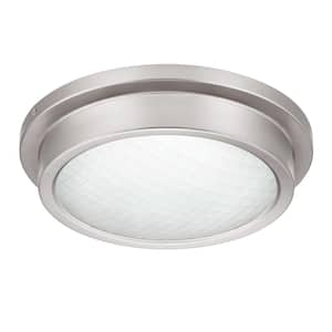 14 in. Light Brushed Nickel 25-Watt Adjustable CCT Integrated LED Flush Mount