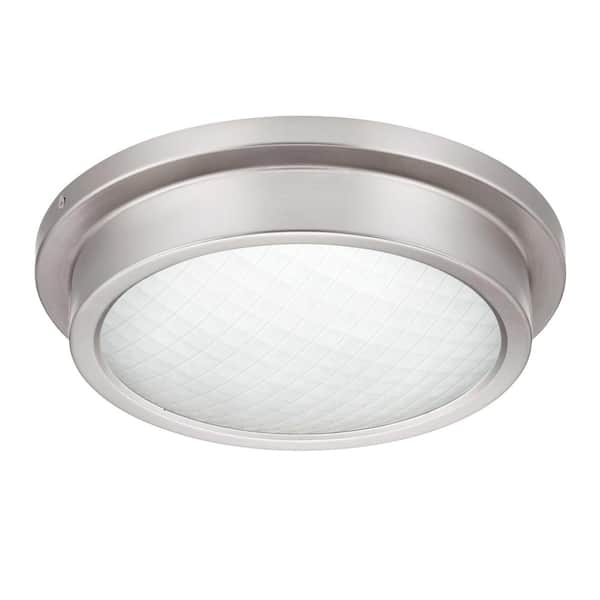 Edvivi 14 in. Light Brushed Nickel 25-Watt Adjustable CCT Integrated LED Flush Mount