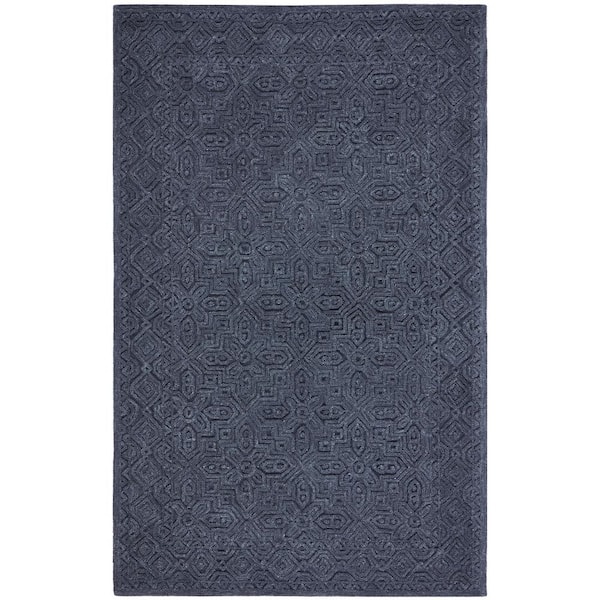 SAFAVIEH Textural Charcoal 6 ft. x 9 ft. Solid Color Geometric Area Rug