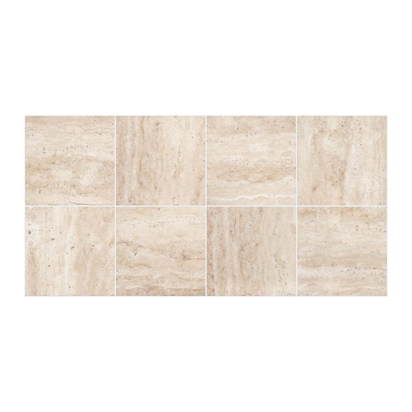 sunwings MCM 10 in. x 20 in. Matte Beige Travertine Natural Clay Flexible Stone Look Wall Tile (13.9 sq. ft. /Case)