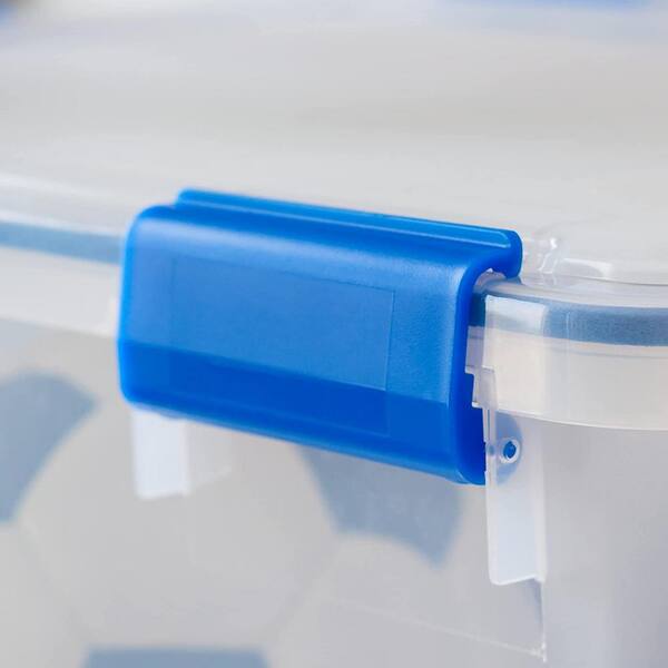 70 Plastic Storage Bin with Lid in Clear (3-Pack) bin-394