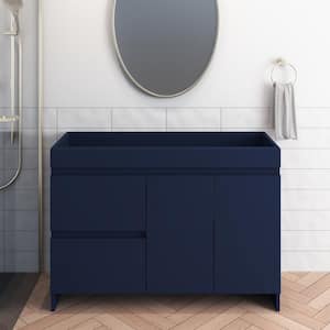 Mace 48 in. W x 18 in. D x 34 in. H Bath Vanity Cabinet without Top in Navy with Left-Side Drawers