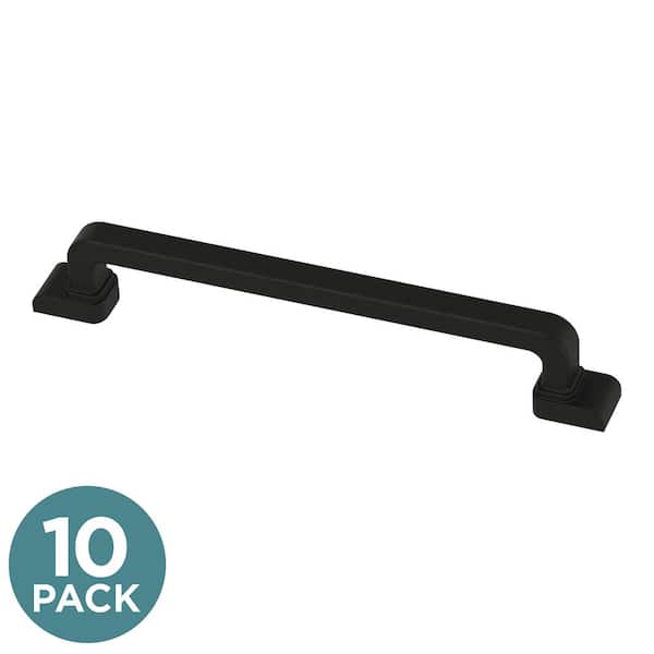 Liberty 10-Pack Art Deco Streamline 5-1/16 in. (128 mm) Modern Matte Black Cabinet Pulls