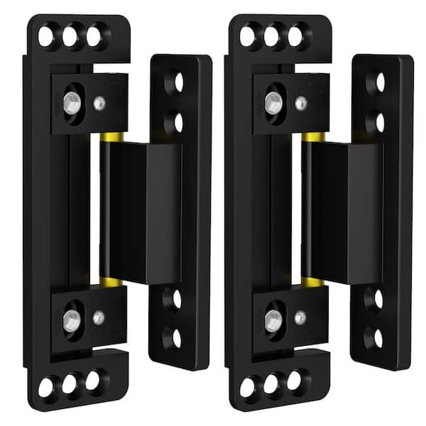 2 Pack Black Hidden Door Hinges Ultra, Thin Hidden Hinge for Secret Door Invisible Hinges Silent Hidden Door Hinge