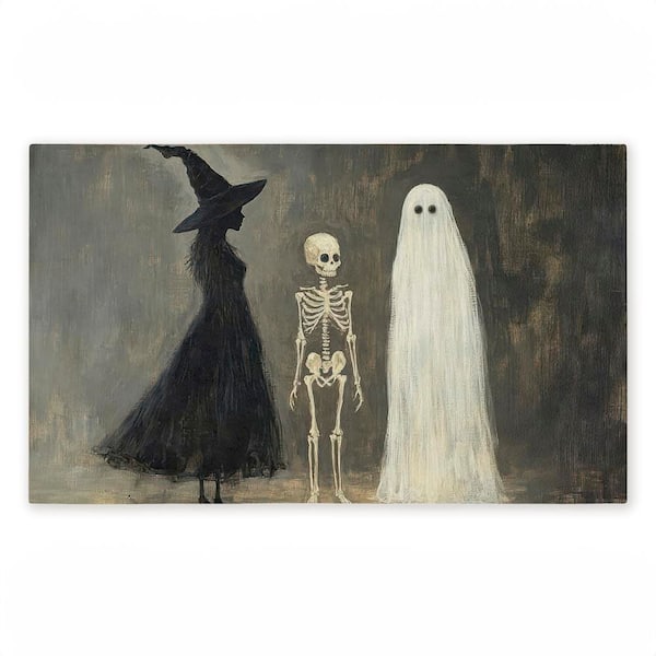 Halloween Terror Trio Black 18 in. x 30 in. Polyester Non-Slip Outdoor Door Mat