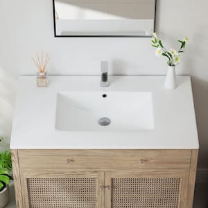 Dayton 37 in. W x 22 in. D Vitreous China Vanity Top in White with Single Faucet Hole (Sink Only)