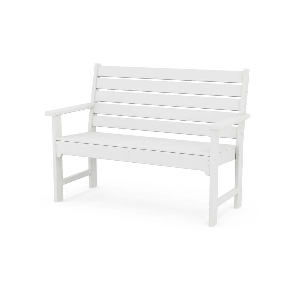 POLYWOOD Monterey Bay 48 in. 2Person Classic White Plastic Outdoor