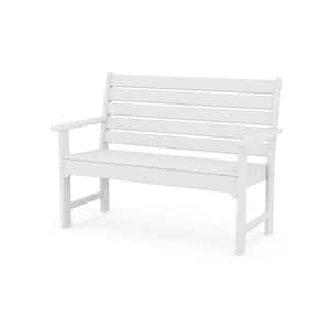 Monterey Bay 48 in. 2-Person Classic White Plastic Outdoor Bench