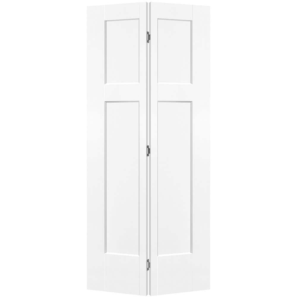36 in. x 80 in. 3-Panel Winslow Hollow Core Ultra Pure White Molded Composite Bi-Fold Door