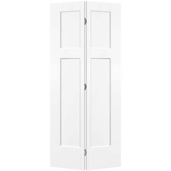 36 in. x 80 in. 3-Panel Winslow Hollow Core Ultra Pure White Molded Composite Bi-Fold Door