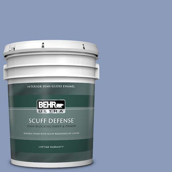BEHR ULTRA 5 gal. #610D-5 Blueberry Popover Extra Durable Semi-Gloss Enamel Interior Paint & Primer