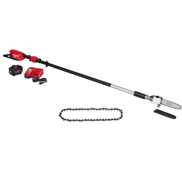 M18 FUEL 10 in. 18V Lithium-Ion Brushless Cordless Telescoping Pole Saw Kit w/(2) 10 in. Chain, 12.0 Ah Battery, Charger