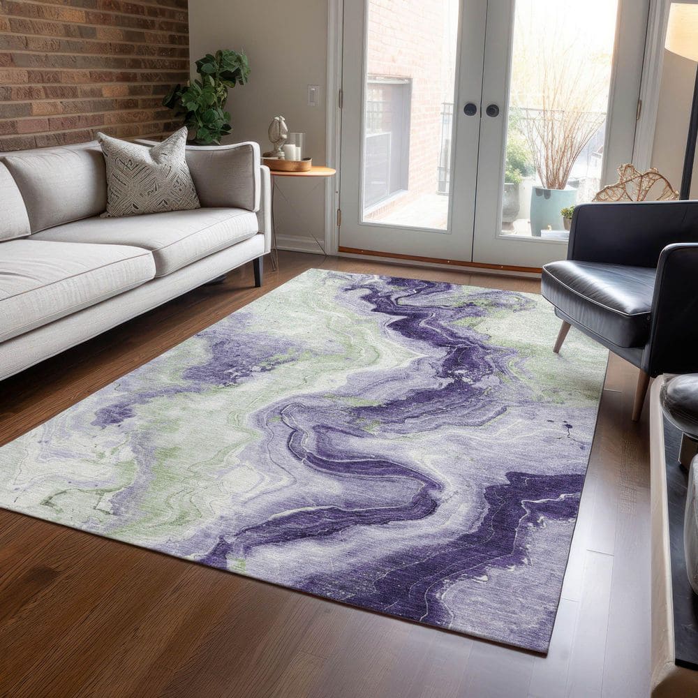 Chantille Machine Washable Indoor/Outdoor Abstract ACN1862 Lavender 8 ft. x 10 ft. Accent Rug price history on PriceWatchPro