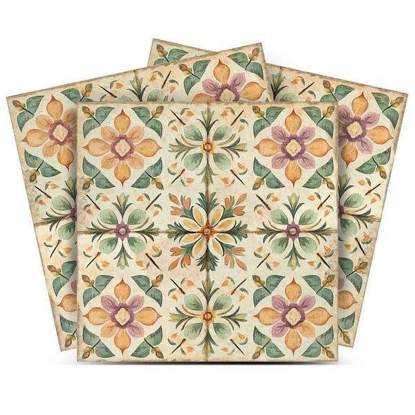 Green and Brown R340 6 in. x 6 in. Vinyl Peel and Stick Tile (24 Tiles, 6 sq. ft. /Pack)