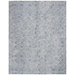 Abstract Blue 8 ft. x 10 ft. Geometric Area Rug