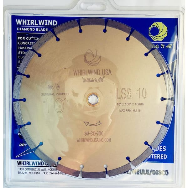 Whirlwind USA LSS 10-Inch Dry or Wet Cutting General Purpose Power Saw Segmented 