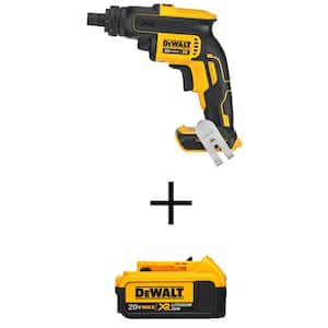 DEWALT 20V MAX XR Cordless Brushless Drywall Screw Gun and (1) 20V