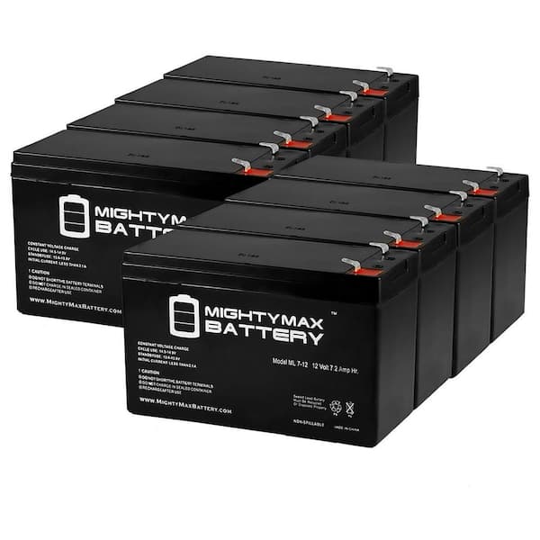 MIGHTY MAX BATTERY ML7-12 - 12V 7.2AH Replacement UPS Battery for APC Back-UPS ES 550VA - 8 Pack