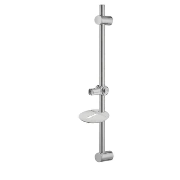 24 in. Slide Bar with Soap Dish in Brushed Nickel