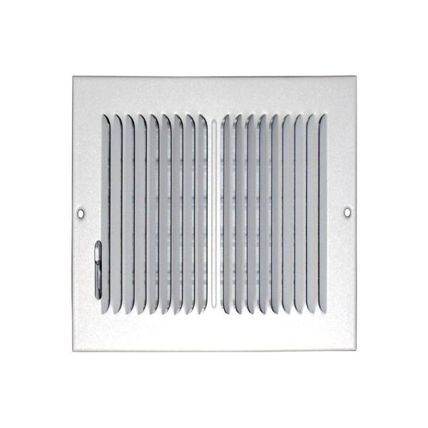 SPEEDI-GRILLE 8 in. x 8 in. Ceiling/Sidewall Vent Register, White with 2-Way Deflection