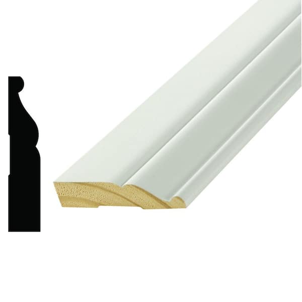 Alexandria Moulding WM 805 11/16 in. x 3-1/4 in. Primed Finger-Jointed Pine Base Moulding