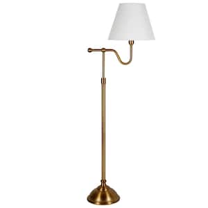 Wellesley 63 in. Brass Floor Lamp with Empire Shade